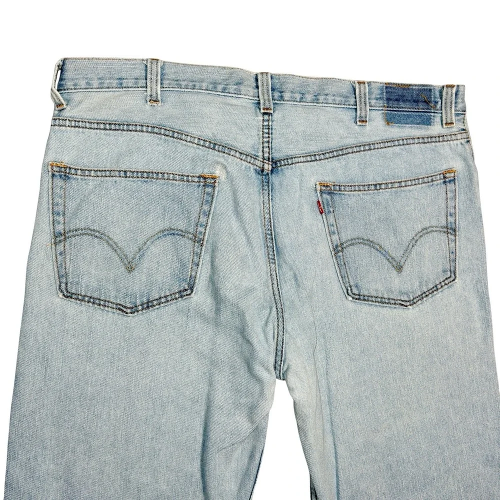 Vtg Levis 505 Regular Fit Jeans‎ Mens 42x30 Light Washed Patched Reinforced